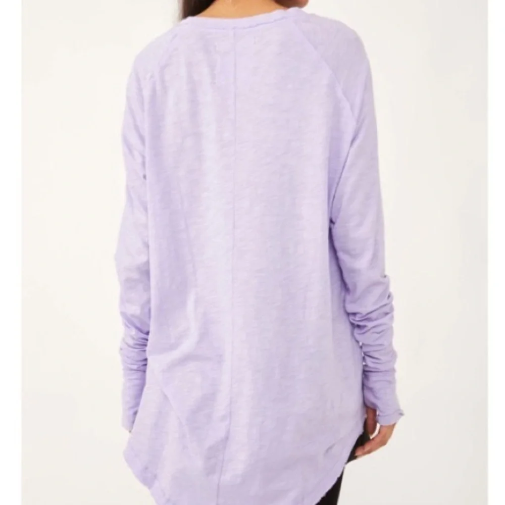 NWT Free People We the Free Arden Cotton tee Shirt Elven Lily Purple NEW. - Picture 2 of 6